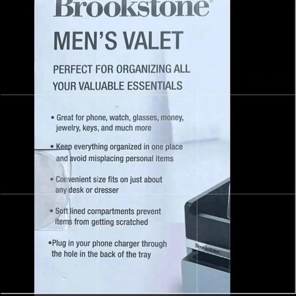 Brookstone Men's Valet Organize All your valuable essentials Soft lined New - Picture 7 of 7